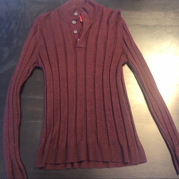 Alfani Burgundy Mock Turtleneck Sweater - Picture 3 of 6